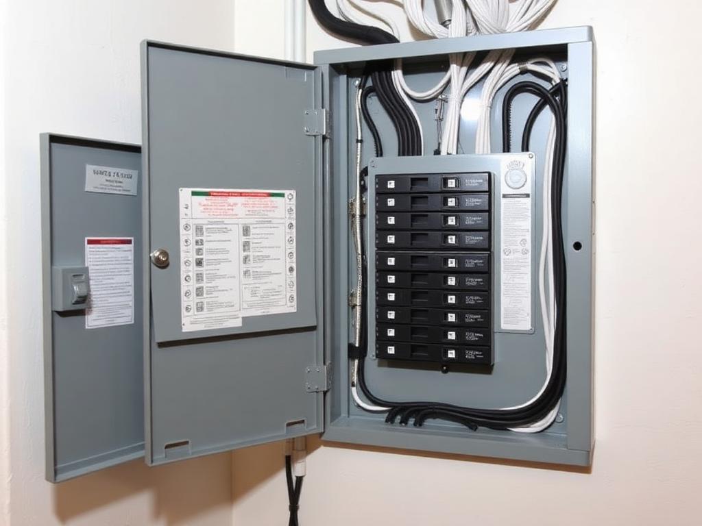 New 200-amp panel with labeled breakers